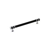 İbico 948 Boru Çekmece Kulp 12.8 Cm - Krom Yüzük Siyah Kulp- 10'Li Paket