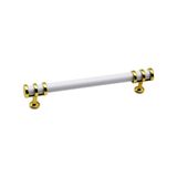 İbico 949 Boru Çekmece Kulp 16 Cm - Altın Yüzük Beyaz Kulp- 10'Li Paket