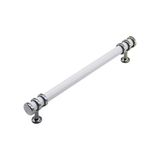 İbico 954 Boru Çekmece Kulp 16 Cm - Krom Yüzük Beyaz Kulp- 10'Li Paket