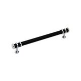 İbico 956 Boru Çekmece Kulpu 16 Cm - Krom Yüzük Siyah Kulp- 10'Li Paket