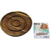 İbico Akasya Yuvarlak 2 Bölmeli=1+1 Ahşap Servis Sunum Tepsi - Tahtası 20 x 1.4 cm