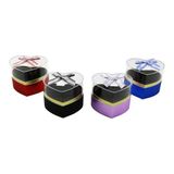 İbico İ12-080 Hediye Kutusu 14x11cm Şeffaf Kalpli Mika-Kristal Kapak Renkli Karton Taban - 4'li Paket