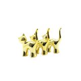 İbico İ12-121 Biblo ve Dekoratif Süs Eşyası Kedi Gold Büyük Seramik - 6'li Paket