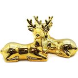 İbico İ12-123 Biblo ve Dekoratif Süs Eşyası Orta Gold Geyik Seramik - 12'li Paket