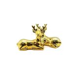 İbico İ12-124 Geyik Figürlü Seramik Biblo - Büyük Boy Gold Dekoratif Süs Eşyası- 6'Li Paket