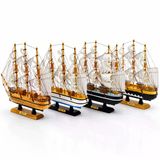İbico İ12-236 Ahşap Yelkenli Gemi Maketi - Masaüstü Dekoratif Büyük Boy 36X38.5 Cm Vitrin