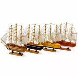 İbico İ12-237 Ahşap Yelkenli Gemi Maketi - Masaüstü Dekoratif Orta Boy 30X32 Cm Vitrin