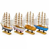 İbico İ12-238 Ahşap Yelkenli Gemi Maketi - Masaüstü Dekoratif Küçük Boy 23X23 Cm Vitrin
