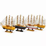 İbico İ12-239 Ahşap Yelkenli Gemi Maketi - Masaüstü Dekoratif Küçük Boy 20X21 Cm Vitrin