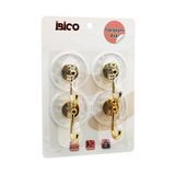 İbico İ17-016 4 Parça Gold Krom Görünüm Plastik Askı Yapışkanlı Montaj Şeffaf Mika Kristal Plaka 6Kg- 30'Li Paket