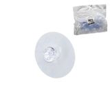 İbico İ17-025 Askı 10 Adet Şeffaf PVC Yapışkanlı Montaj Tek Düğme Mika Kristal Plastik - 25'li Paket