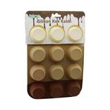İbico İ22-042 Klasik Çizgili Silikon Mini Muffin Kek Kalıbı- 6'Li Paket
