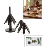 İbico İ22-320 Standlı Ağaç Model) Ahşap Bambu Nihale) Yapraklı Çiçek Modeli Çap: 20cm 2 Adet