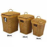 İbico İ22-406 Kare Kapaklı Plastik Hasır Organizer Sepet 3 Boy Metal İskeletli- 6'Li Paket