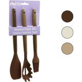 İbico Ibico İ22-011 Mutfak Seti 27-30CM 3 Adet Spatula Makarna Kaşık Renkli Silikon Yumurta Fırçası - 12'li Paket