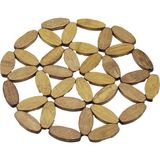 İbico Ibico İ22-267 Nihale Çap: 20.5cm Ahşap Boncuk Yuvarlak Çiçek Model - 12'li Paket
