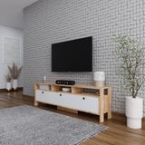 Ibiza 3 Kapaklı Raflı Tv Sehpası - Atlantik Çam / Beyaz