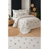 İbiza Tek Kişilik Kapitone Dolgulu Pike 4 Mevsim Baklava Dsn Yastık Kılıfı Dahil 160x230cm Beyaz