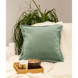 İbiza Yeşil Kadife Yastık 43x43 5019 - 43 x 43 cm