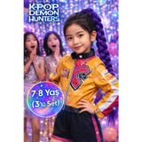 İblis Avcıları K-POP Demon Hunters Rumi Cosplay Kostüm Seti Ceket Şort Mor Örgülü Saç 3 Parça - 7-8