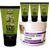 İbn-i Sina 4 Adet Kuyruk Yağı Dindirici Krem Kas Sırt Bel El Ayak Kullanım 50 ml + Varıcose Veins Cream West Mont Varıslere Krem - 4lü