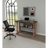 İboda Home Collection Optiwork Raflı Geniş Çalışma Masası 100X56 cm - Çam - Antrasit - 100x56x75 cm