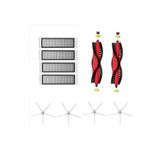 Ibraş Roborock S5 Max Mega Set Beyaz Yan Fırçalı S50 S6 S6 Maxv S6 Pure ile Uyumlu Mega 10 Parça Beyaz Yan Fırçalı Set