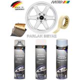 İbtaş MOTİP Parlak Beyaz Jant Boyama Rötuş Seti Akrilik Sprey Boya + Vernik + Astar 500 ML