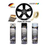 İBTAŞ MOTİP Parlak Siyah Jant Boyama Rötuş Seti Akrilik Sprey Boya + Vernik + Astar 500 ML