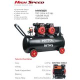 İBTAŞ MYTOL 100 LİTRE 4 HP Hava Kompöresörü Çift Kafa Yüksek Hızlı Kompresör () MYK1001