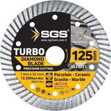 İbtaş SGS2321 - (125MM x 1,4mm) Turbo Elmas Testere Porselen, Seramik, Granit, Mermer Kesme Diski (Sulu ve Kuru Kesme Taşı) - Sarı