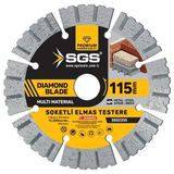 İbtaş SGS2335 - 115MM Soketli Elmas Testere Multi Material (Beton Taş Tuğla Metal Kesici) - Gri