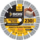İbtaş SGS2338 - 230MM Soketli Elmas Testere Multi Material (Beton Taş Tuğla Metal Kesici) - Gri