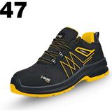 İbtaş SGS2947 - No:47 Cross S1 Çelik Burunlu Spor Iş Ayakkabısı - Ergonomik - Antistatik - Su Geçirmez - Nefes Alır - Siyah - Sarı