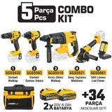 İbtaş SGS5451 - Combo Set 5 Parça (Darbeli Matkap / Kırıcı-Delici Matkap / Avuç Taslama Makinesi / Darbeli Somun Sıkma / LED Fener)