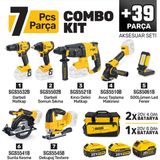 İbtaş SGS5452 - Akülü Combo Set 7 Parça (Darbeli Matkap/kırıcı-Delici Matkap/darbeli Somun Sıkma/avuç Taslama Makinesi/sunta Kesme/dekupaj Testere/led Fener)