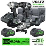 İbtaş Voltz - 20 Volt 5 Amper - Akülü 3 Lü Set - Somun Sökme - Darbeli Matkap - Avuç Taşlama - (VZ20-3KIT-A)