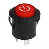 Ic-180E 26Mm Yaylı Rocker Buton Işıklı Power Simgeli Düğme Anahtar