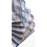 Iç Başörtüsü%100 Pamuklu 5 Li Paket Tülbent Kenarları Oyalı Beyaz Bez 80x80cm