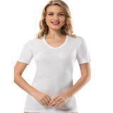Iç Giyim Erdem Kadın Beyaz Ribana Kaşkorse Kollu Atlet - 2XL