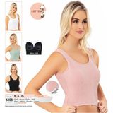 Iç Giyim Pamuklu Kaşkorse Kumaş Kalın Askılı Kendinden Sütyenli Crop Atlet - Beyaz - XL