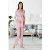 İç Giyim Perisi Pembe Lohusa Hamile Kadın Yazlık Pijama Takımı