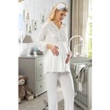 İç Giysim Ekru Hamile ( Lohusa ) Pijama Takımı - 1604