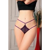 İç Giysim Fantezi Dantelli 2 İpli Mor Tanga String