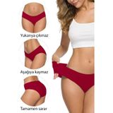 İç Giysim Kadın Dikişsiz Lazer Kesim Esnek İz yapmayan Külot Bordo
