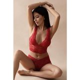 İç Giysim Kırmızı Bralet Dantelli Sütyen Takım 2' Li - 6255