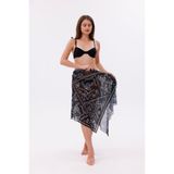 İç Gösterir Transparan Pareo - Bandana Çiçeği Model 150x95 Cm
