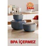 Iç Içe Geçmeli Snaplid Kare Saklama Kabı (600 - 1100 - 1800 Ml) (Üçlü Set)