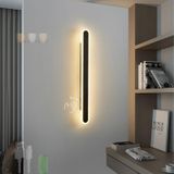 İç Mekan Duvar Lambası Şarj Edilebilirlik Renk Sıcaklığı Ayarlanabilir LED Duvar Aydınlatma 3000 K-6500 K Yatak Odası Oturma Odası Koridor Merdiven için Modern Uzun Duvar Lambası (Siyah, 40 cm)