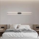 İç Mekan LED Duvar Lambası Uzun Duvar Lambası Modern Minimalist Tasarım Siyah Alüminyum Duvar Aydınlatması Yatak Odası Başucu Oturma Odası Koridor Merdiven için (Siyah Nötr Işık, 100 cm)